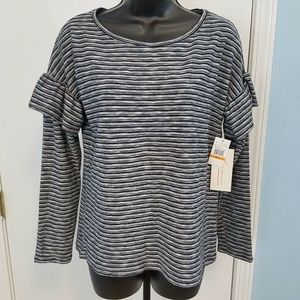 Two by Vince Camuto Ruffle Sleeve Top Size Small